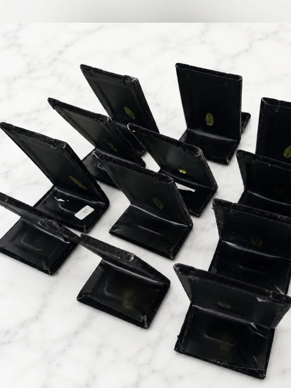 Lot of 13 Black Velvet Earring Display Stands Jewelry Display Holders
